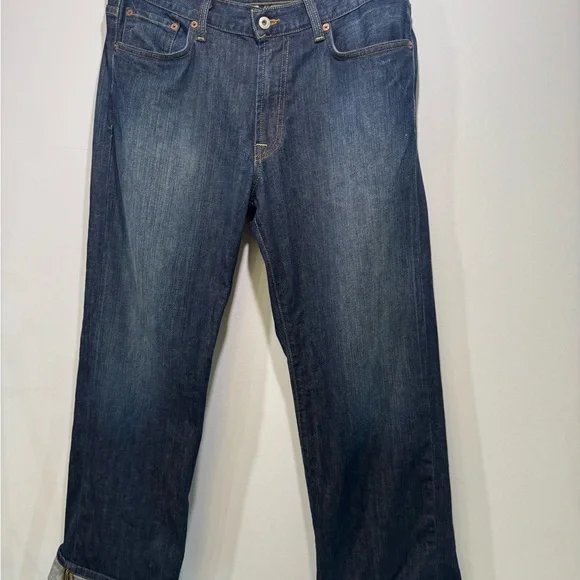 Vintage Y2K Lucky Brand Men's Dark Blue Denim Jeans Made in America 33x30 - Picture 4 of 9